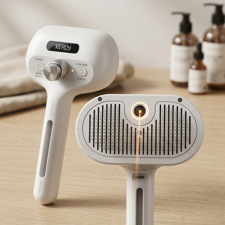 Electric Steam Pet Grooming Brush