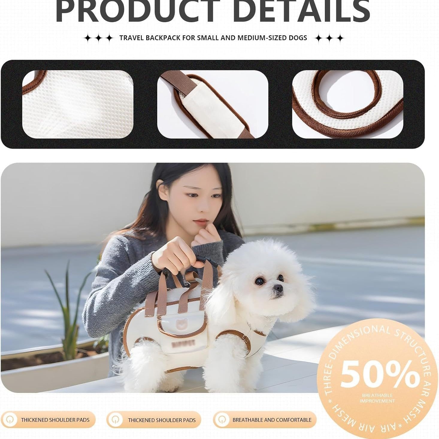 Portable Pet Backpack with Leash Set