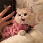 Pink leopard print pet cat clothing