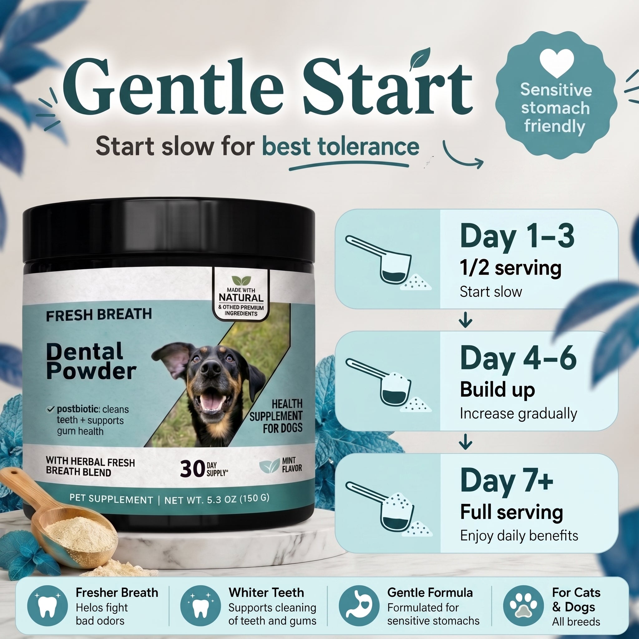 Pet Teeth Cleaning Powder for Cats and Dogs