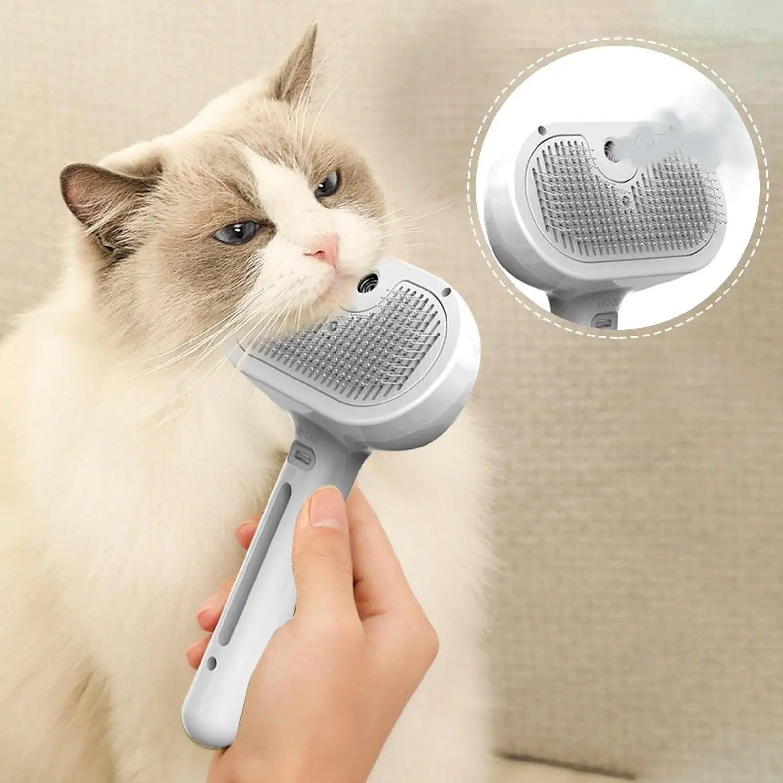 Electric Steam Pet Grooming Brush